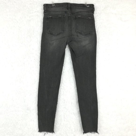 Kut From the Kloth Womens Jeans Connie Skinny Ankle Denim Black Wash Raw Hem 0 - Picture 2 of 11